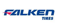 Falken Tires logo in blue with a red accent