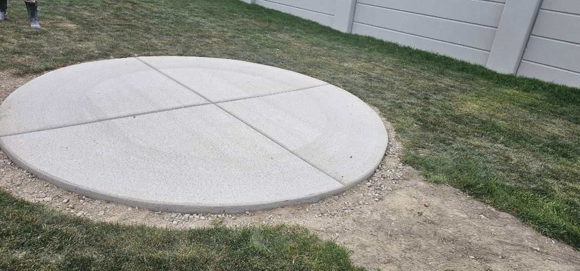 A concrete pad.