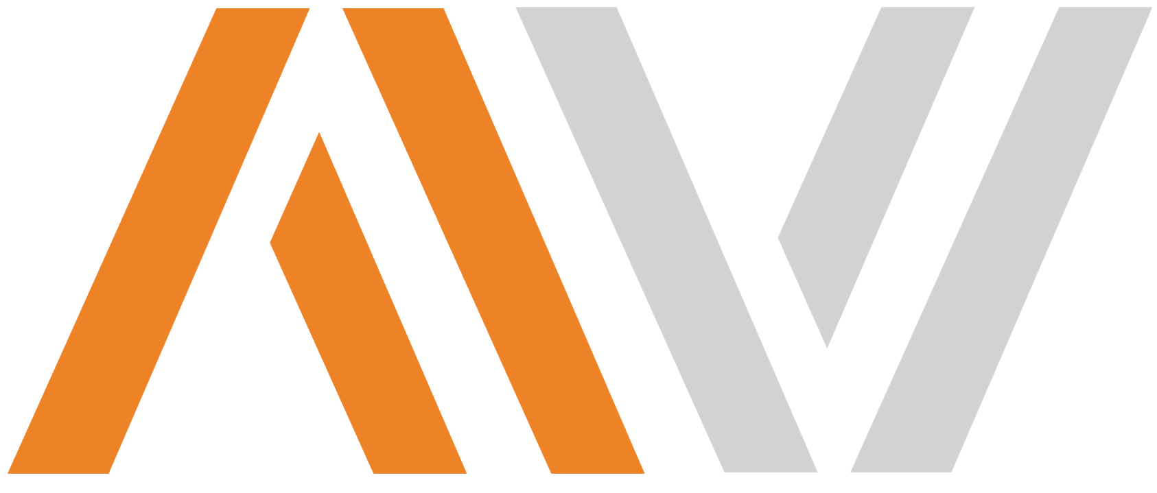 Orange and gray stylized &ldquo;AW&rdquo; logo on a white background