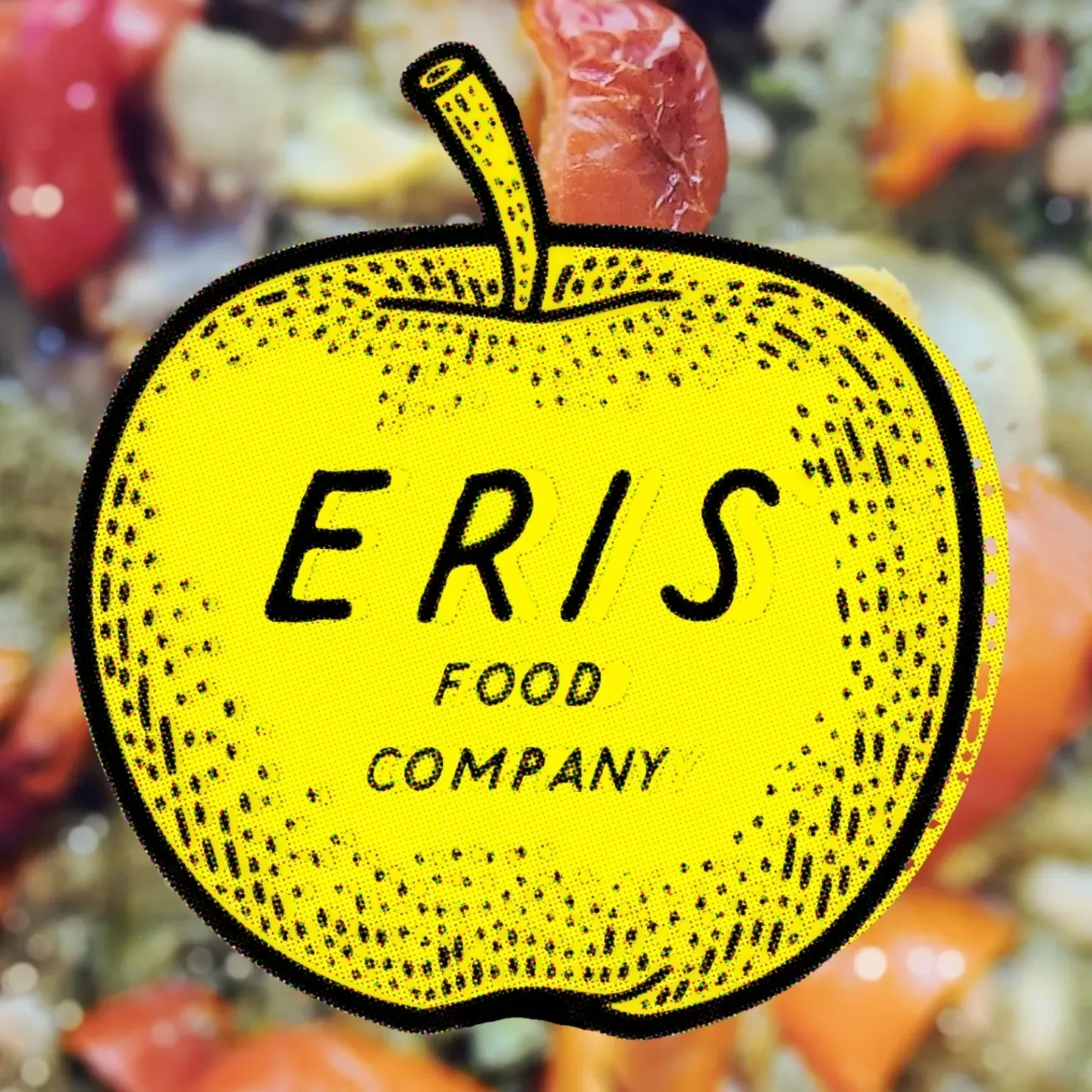 Yellow apple logo with 