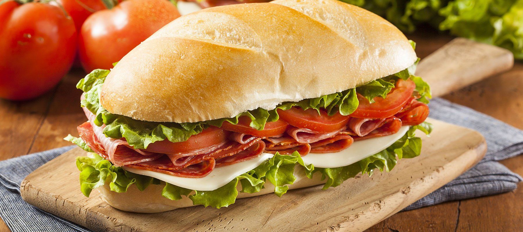 a cold sub with lots of ingredients