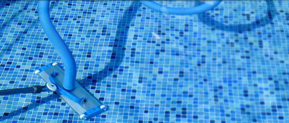 Swimming pool blue tile