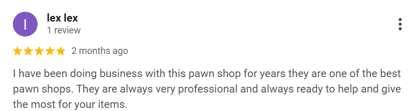 Review of a pawn shop, 5 stars,