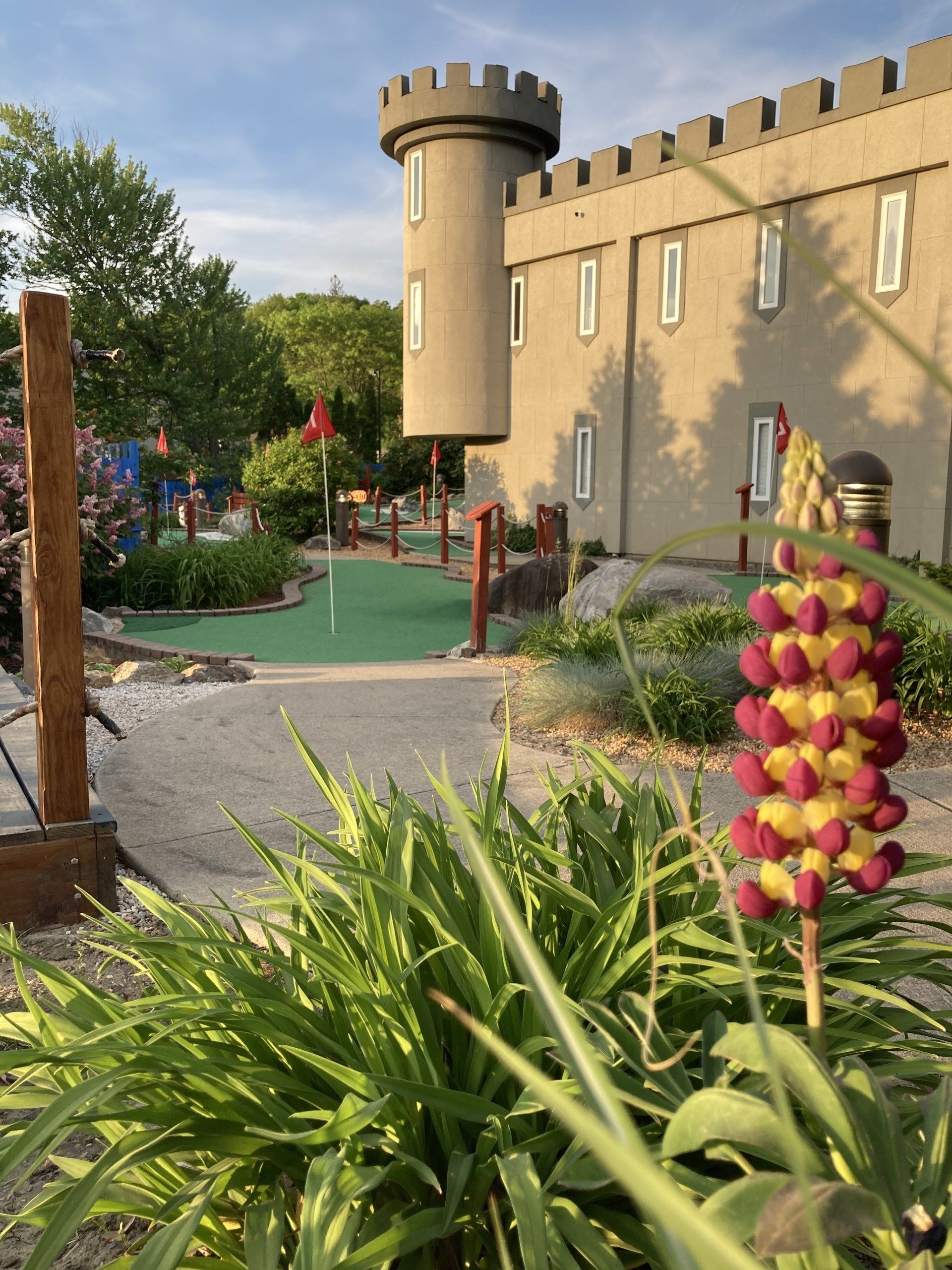 mini golf beside the castle