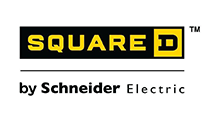 Square D logo: yellow text on black background, with 