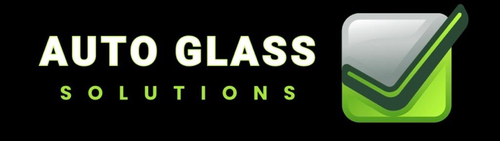 Auto Glass Solutions logo with green checkmark icon on black background