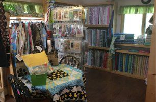 Quilting fabrics display