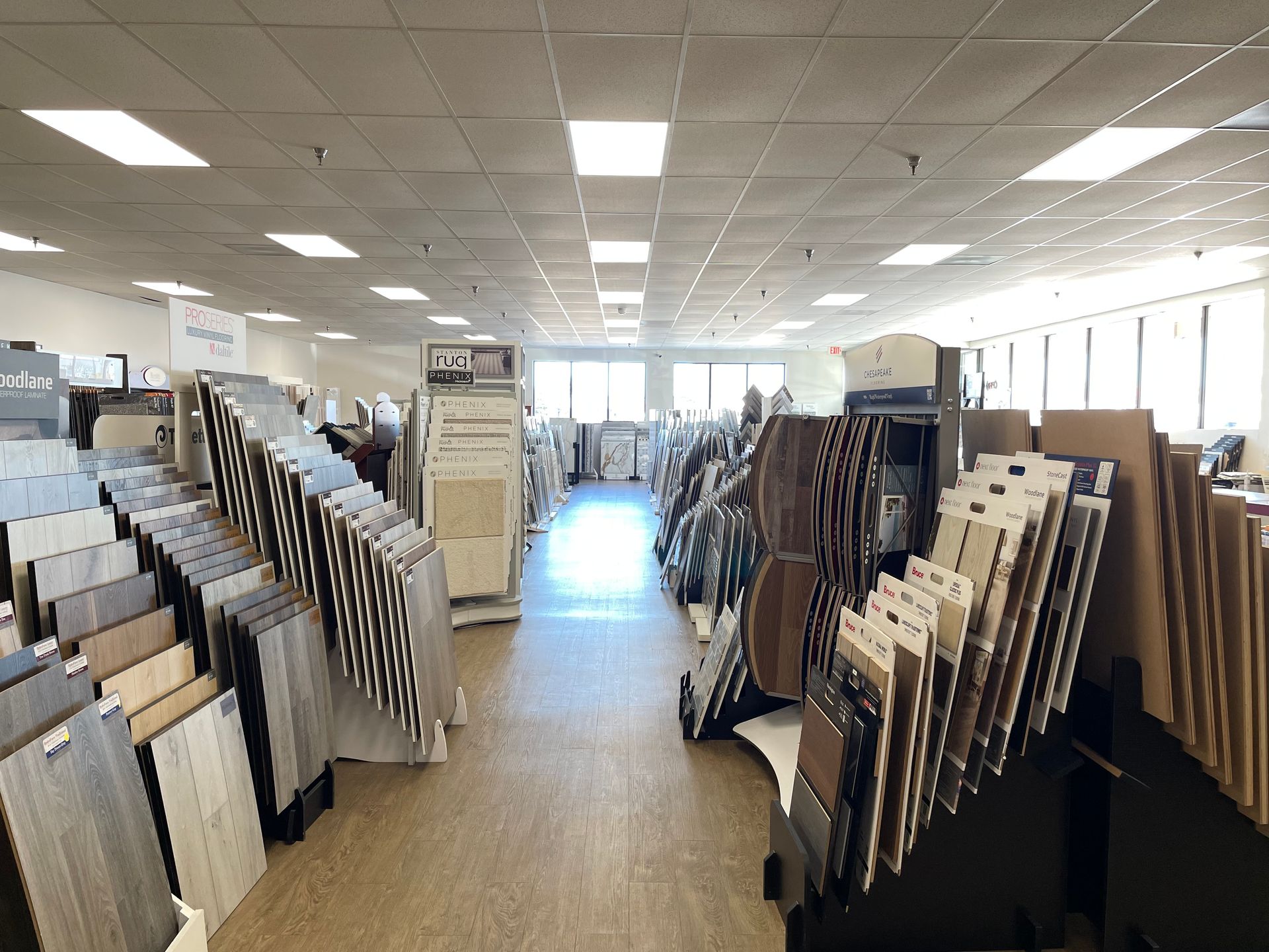 A large room filled with lots of tiles on display.