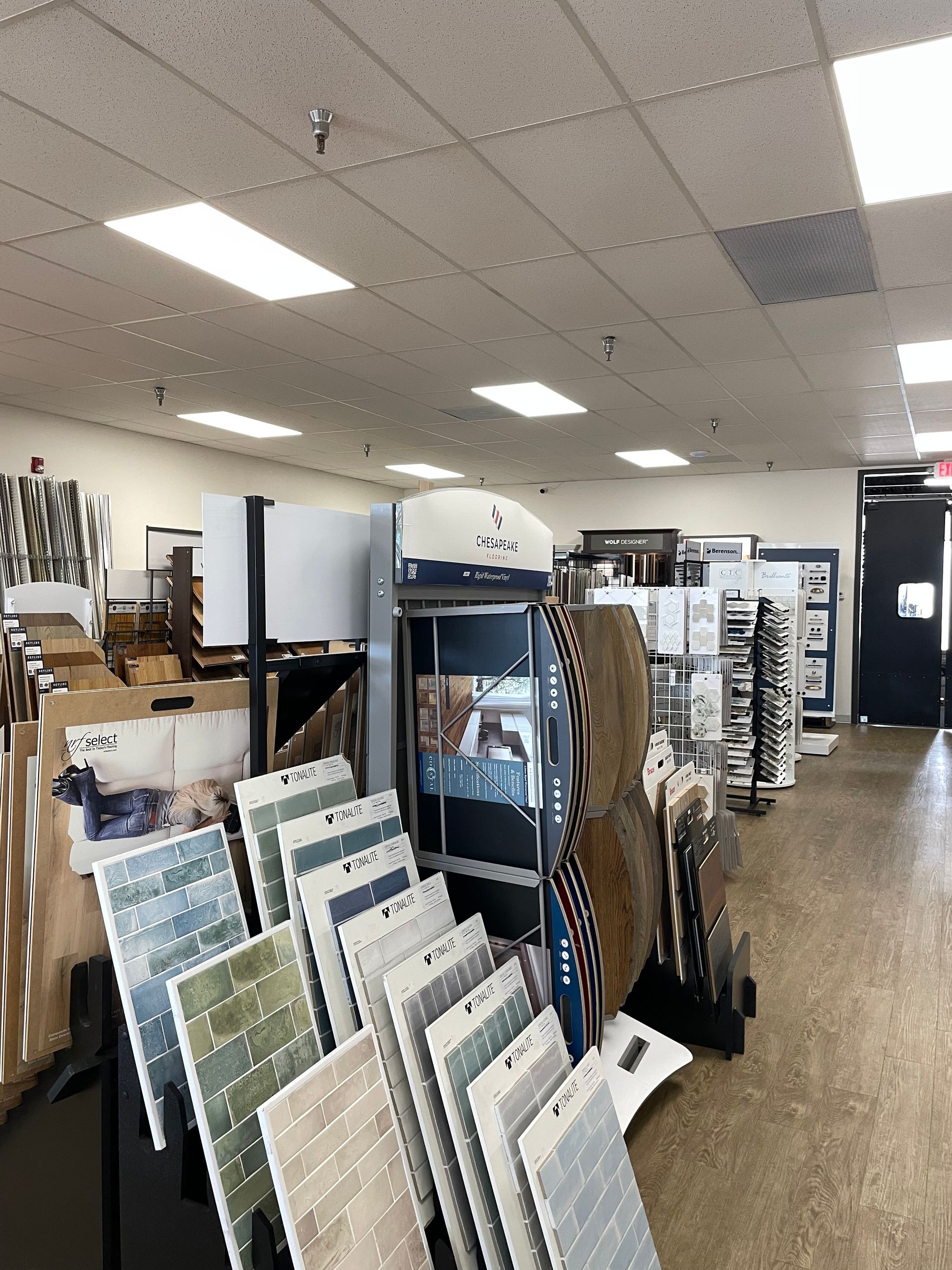 A large room with a lot of tiles on display