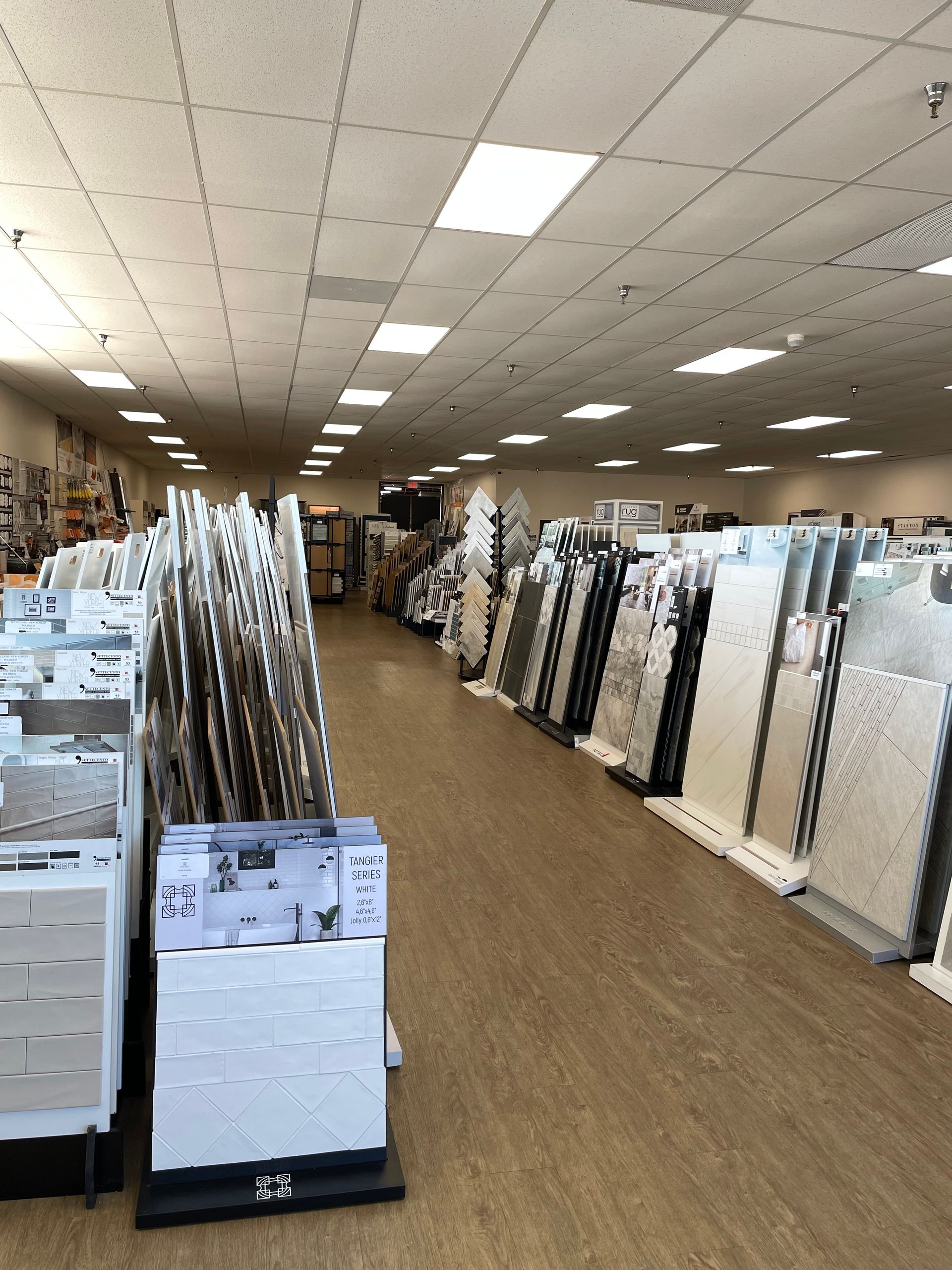 A large store filled with lots of tiles on display