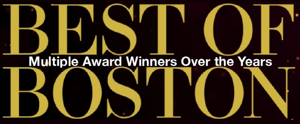 A sign that says best of boston multiple award winners over the years