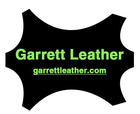 A black and green logo for garrett leather