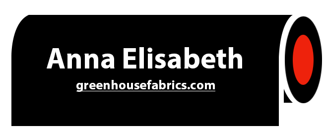 The logo for anna elizabeth greenhousefabrics.com