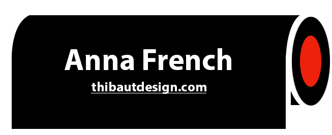 A logo for anna french thibuutdesign.com