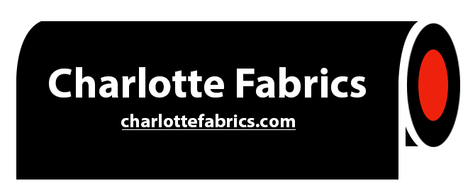 A logo for charlotte fabrics is shown on a white background