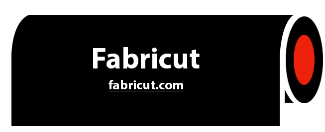 A fabricut logo with a red circle in the middle