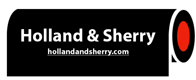 A black sign that says holland & sherry on it
