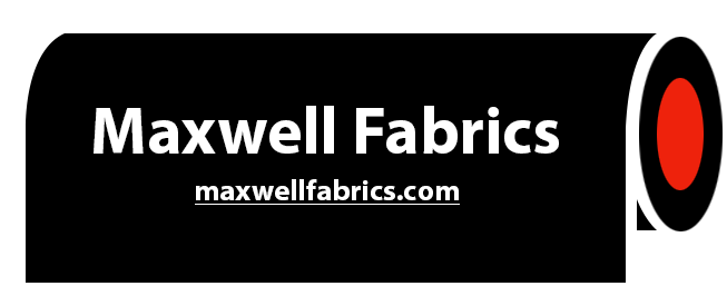 A black and white logo for maxwell fabrics