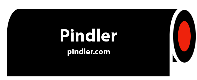 A black sign with the word pindler on it