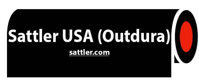 A black sign that says sattler usa outdura