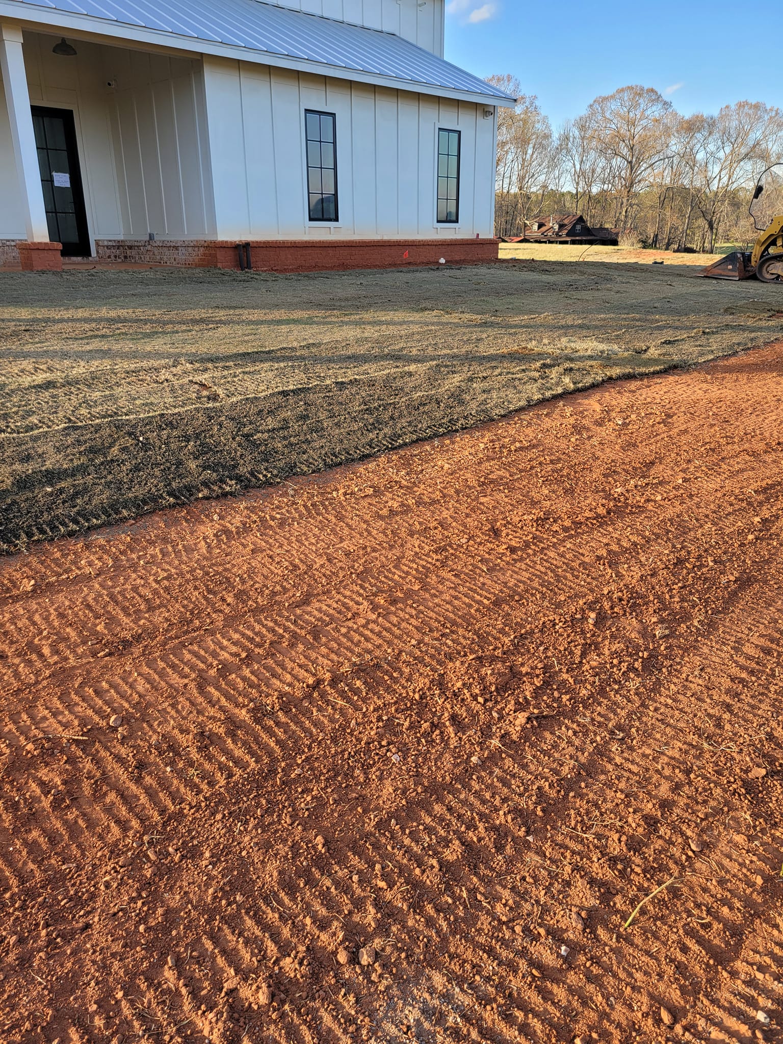 Newly graded backyard