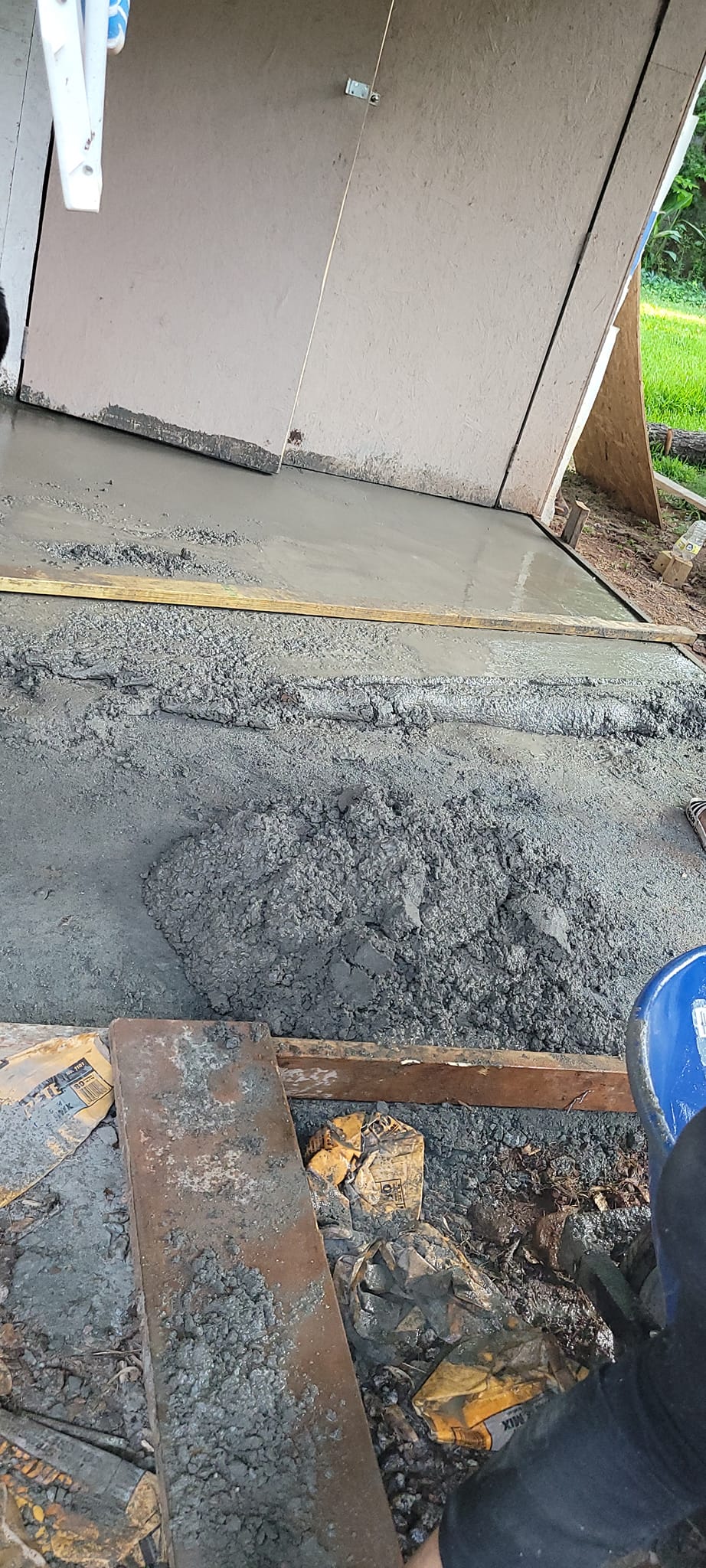 Wet concrete