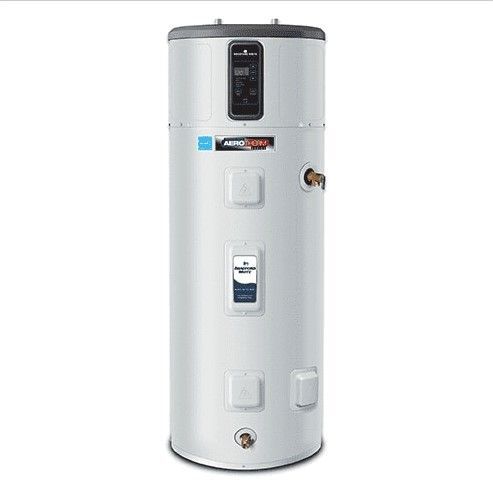 A white electric water heater on a white background.