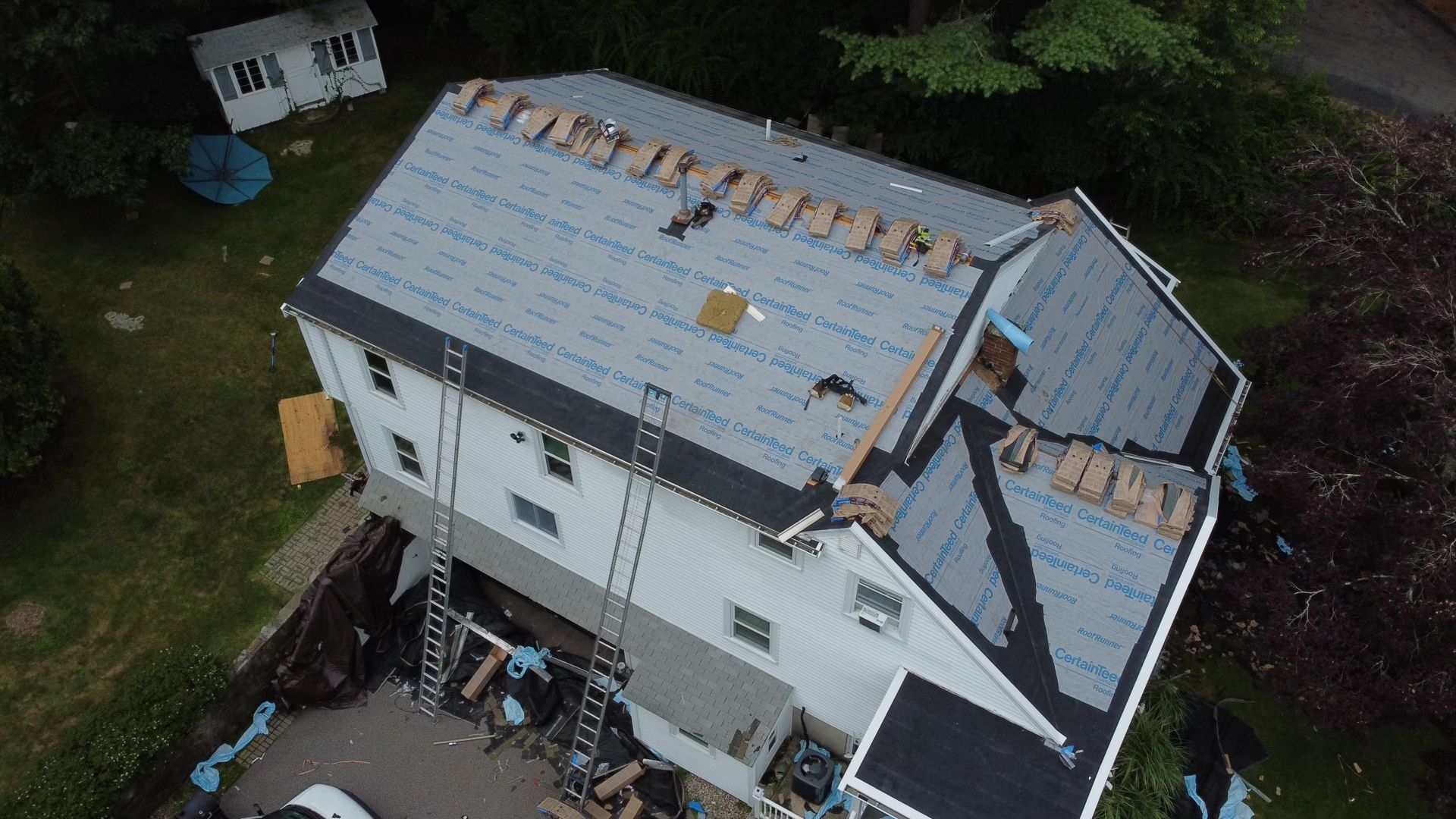 roofing repair in progress