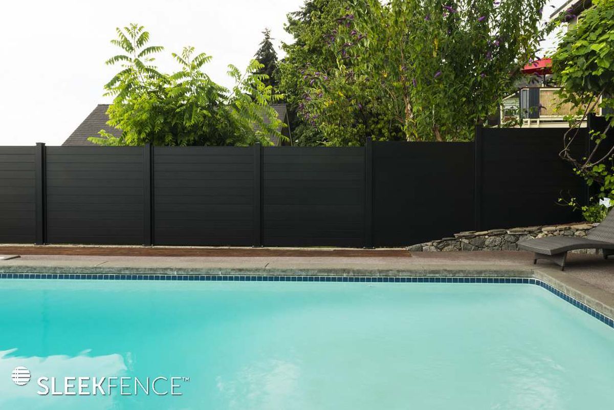 Black pool fence