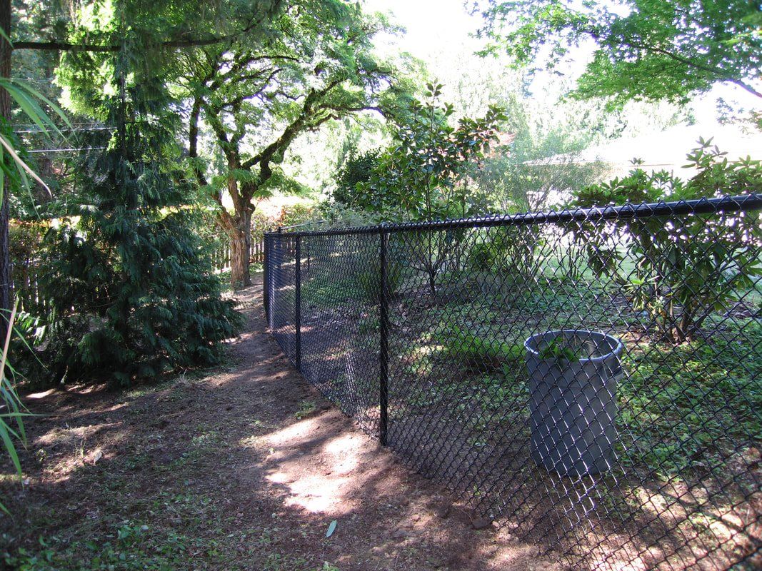 black chain link fence