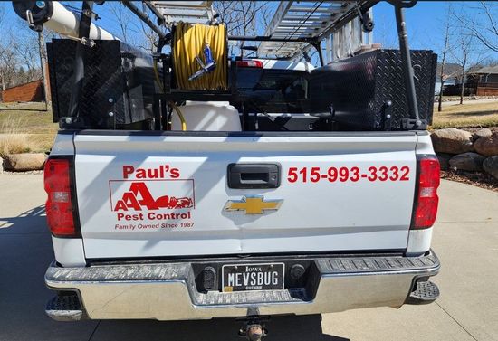 The back of Paul's AAA Pest Control service truck