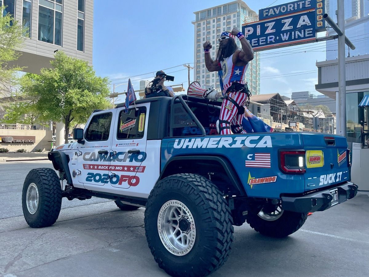 Blue off-road truck with 
