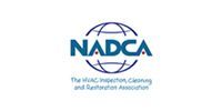 The nadca logo is a logo for the hvac inspection , cleaning and restoration association.