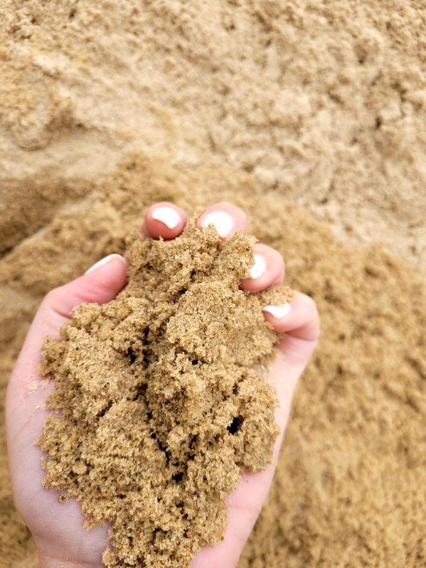 A person is holding a pile of sand in their hand.