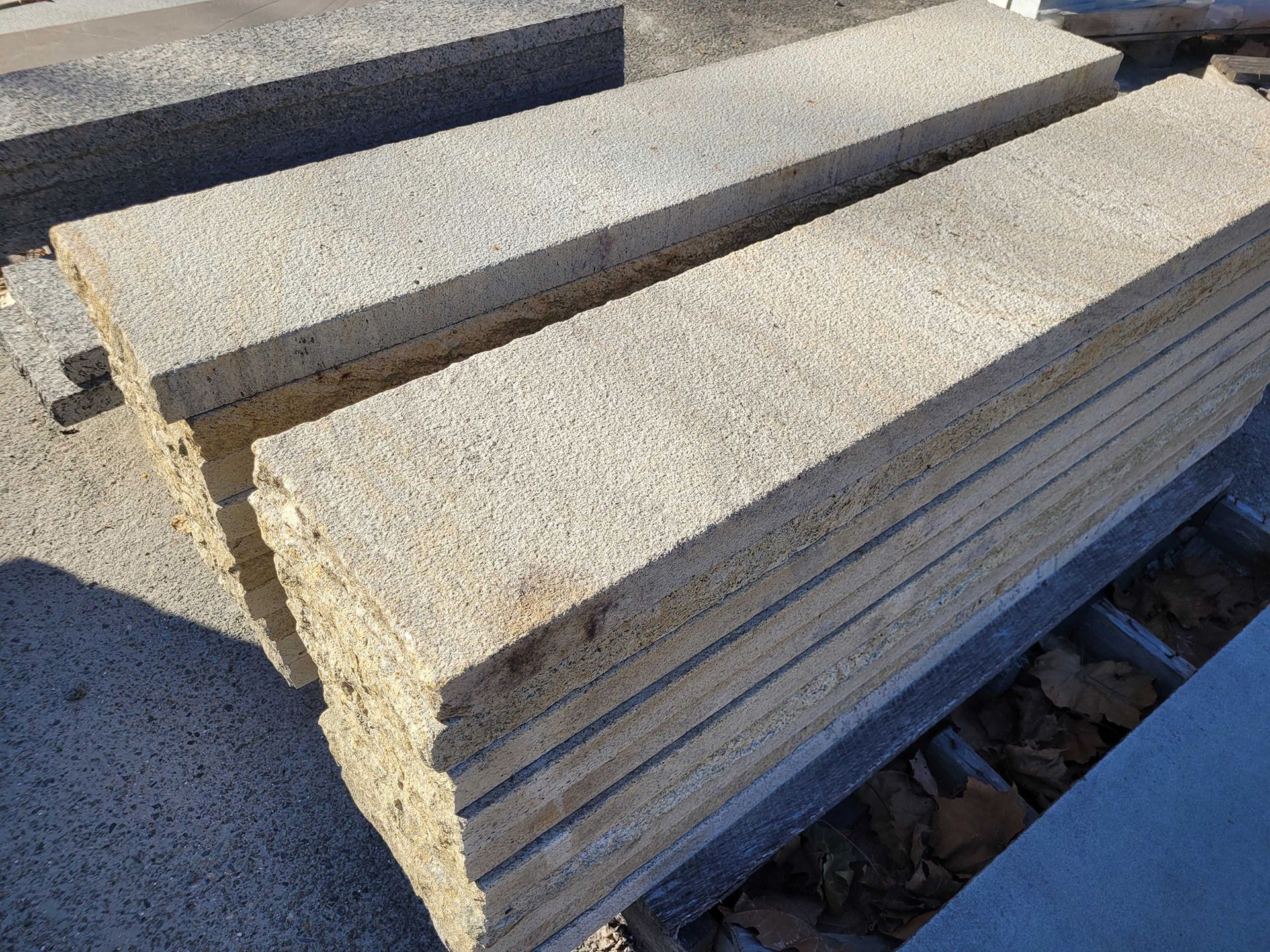A stack of concrete blocks sitting on top of each other