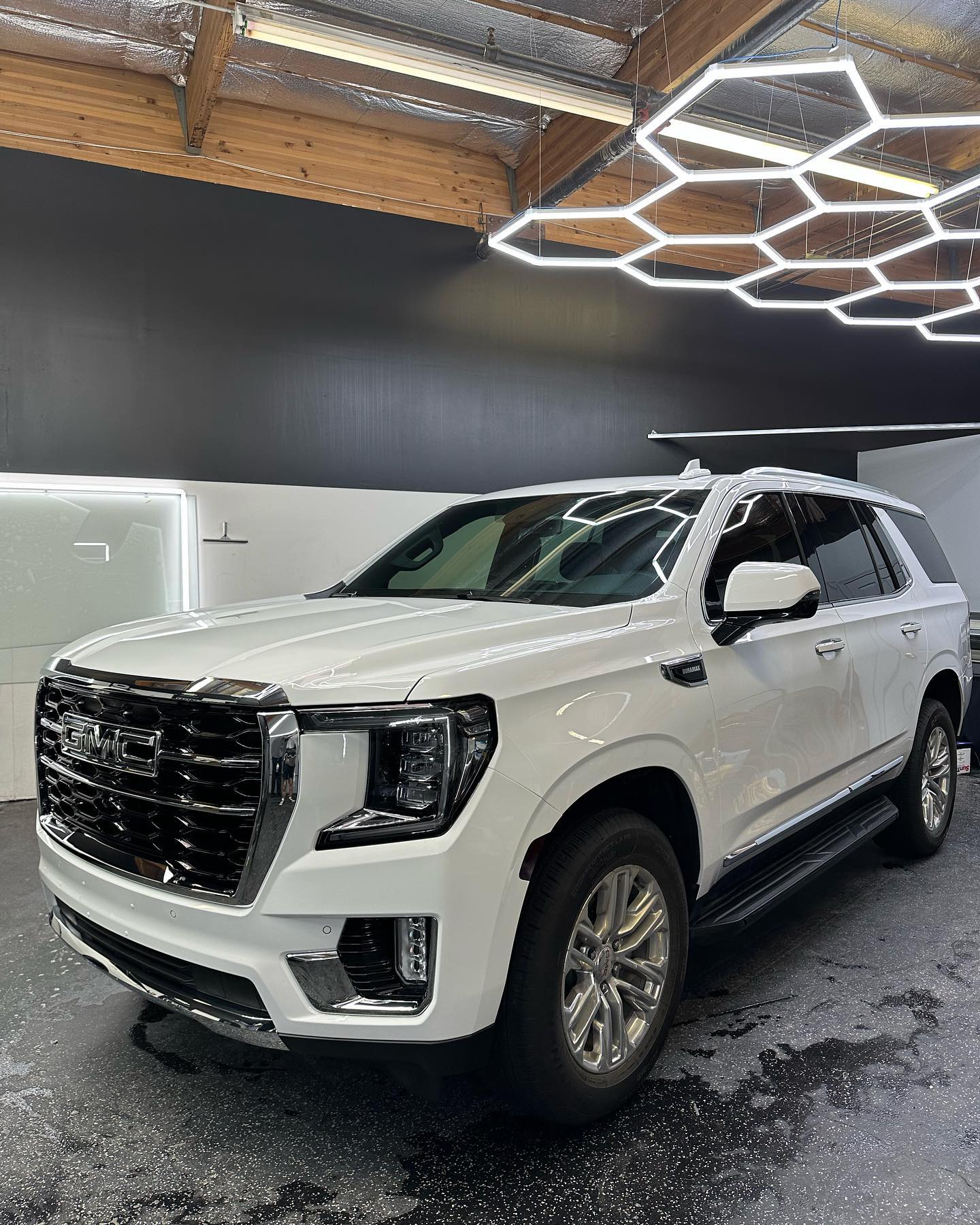 White Yukon car - front view