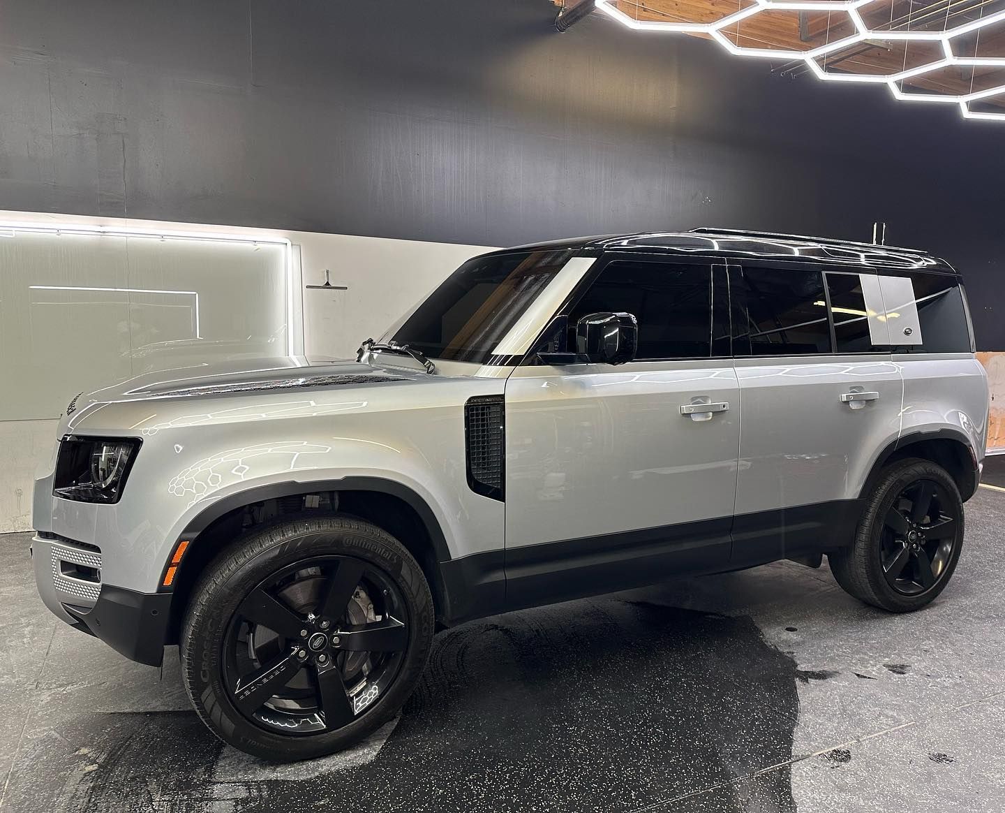 Silver Land Rover car