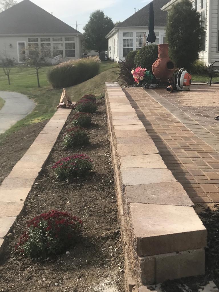 Retaining wall after