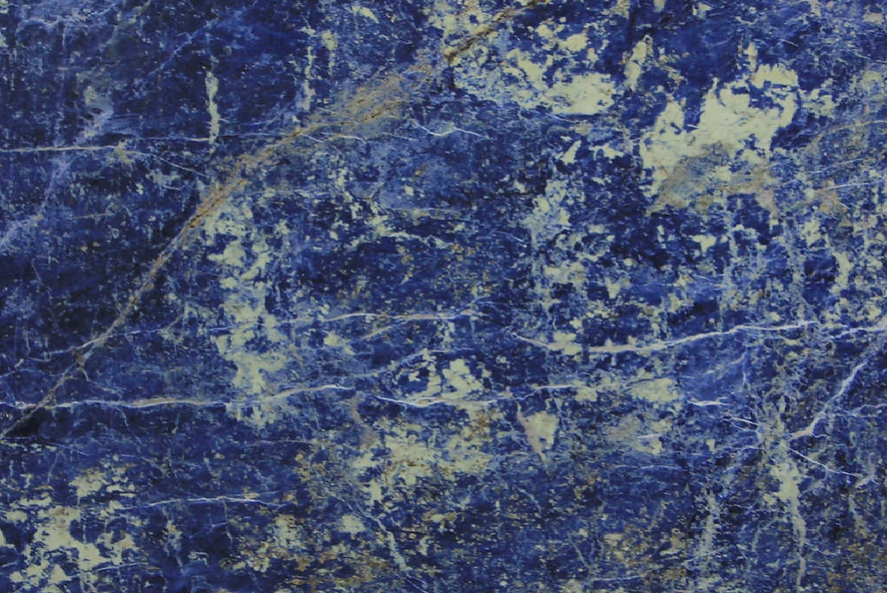 A close up of a blue and white marble texture