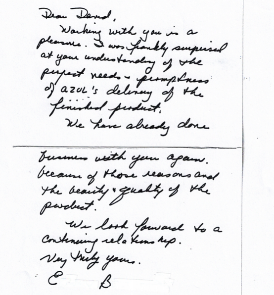 A handwritten letter is addressed to dean david