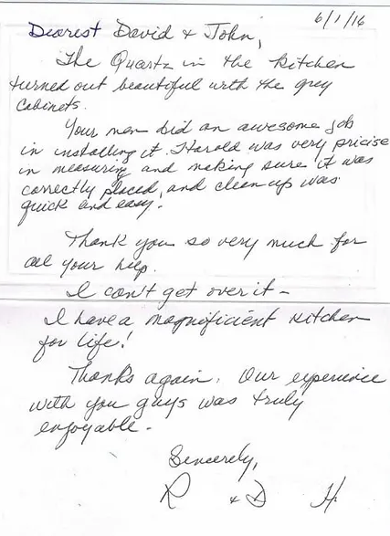 A handwritten letter is addressed to david and john