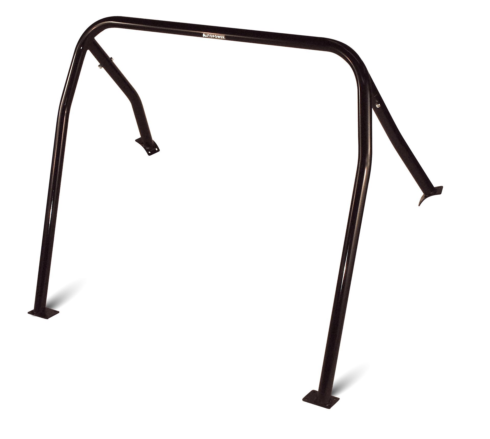 Street roll bar for a car, with mounting plates.