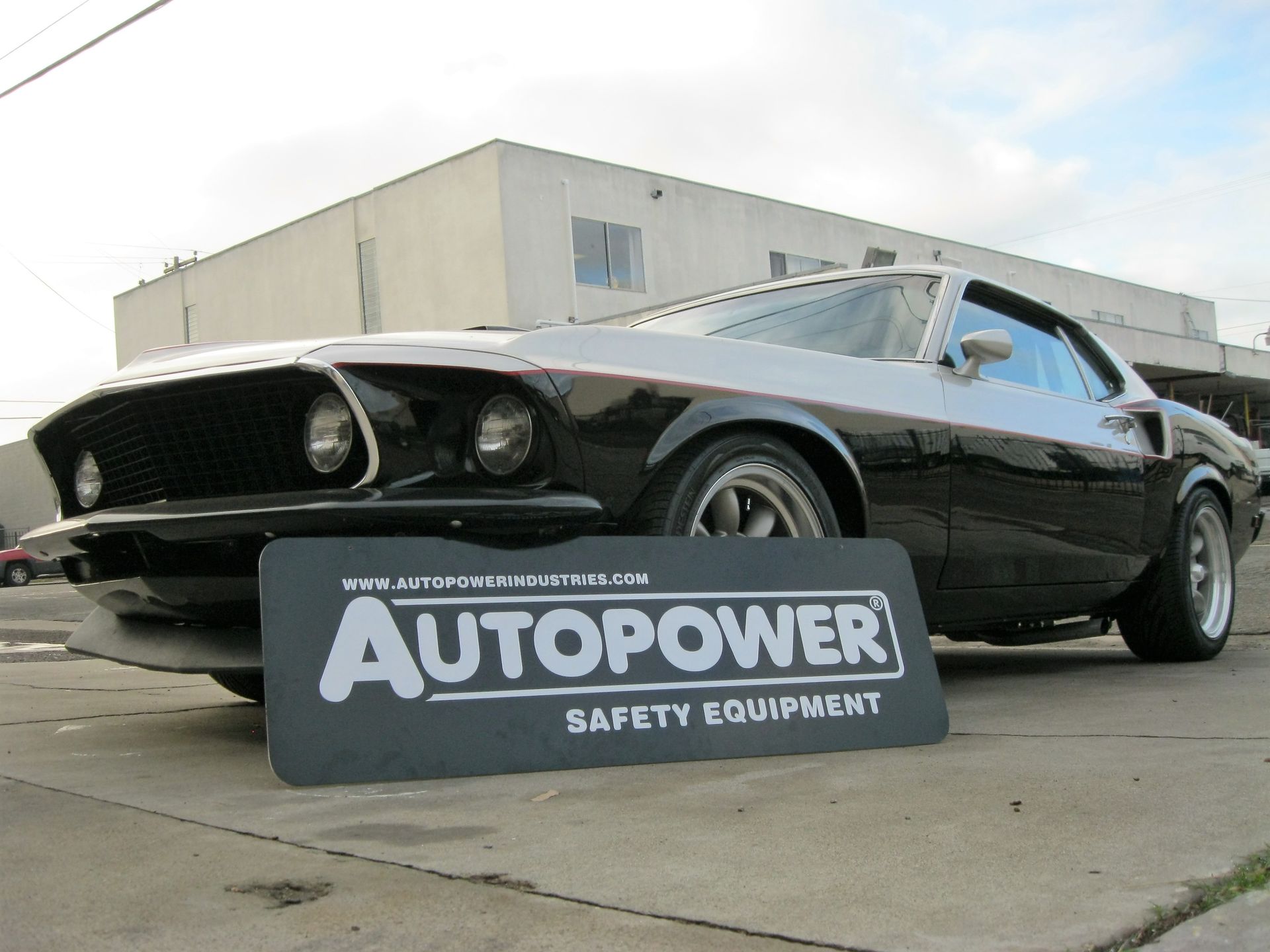 Black and silver classic car with 