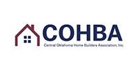 COHBA logo with maroon house icon and navy text for Central Oklahoma Home Builders Association