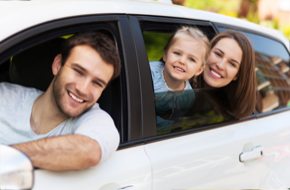 Family in a car