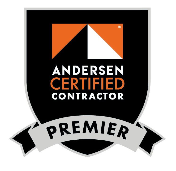 Black and orange Andersen Certified Contractor