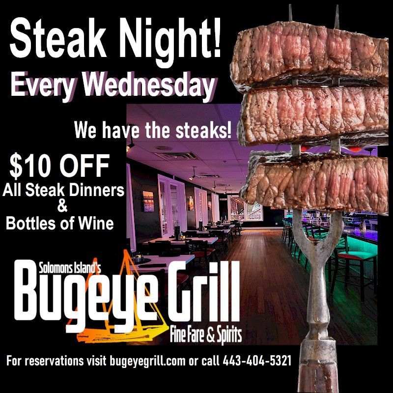 Poster for Bugeye Grill with Ben Connelly performing live, January 10, 6-9PM, downstairs bar.