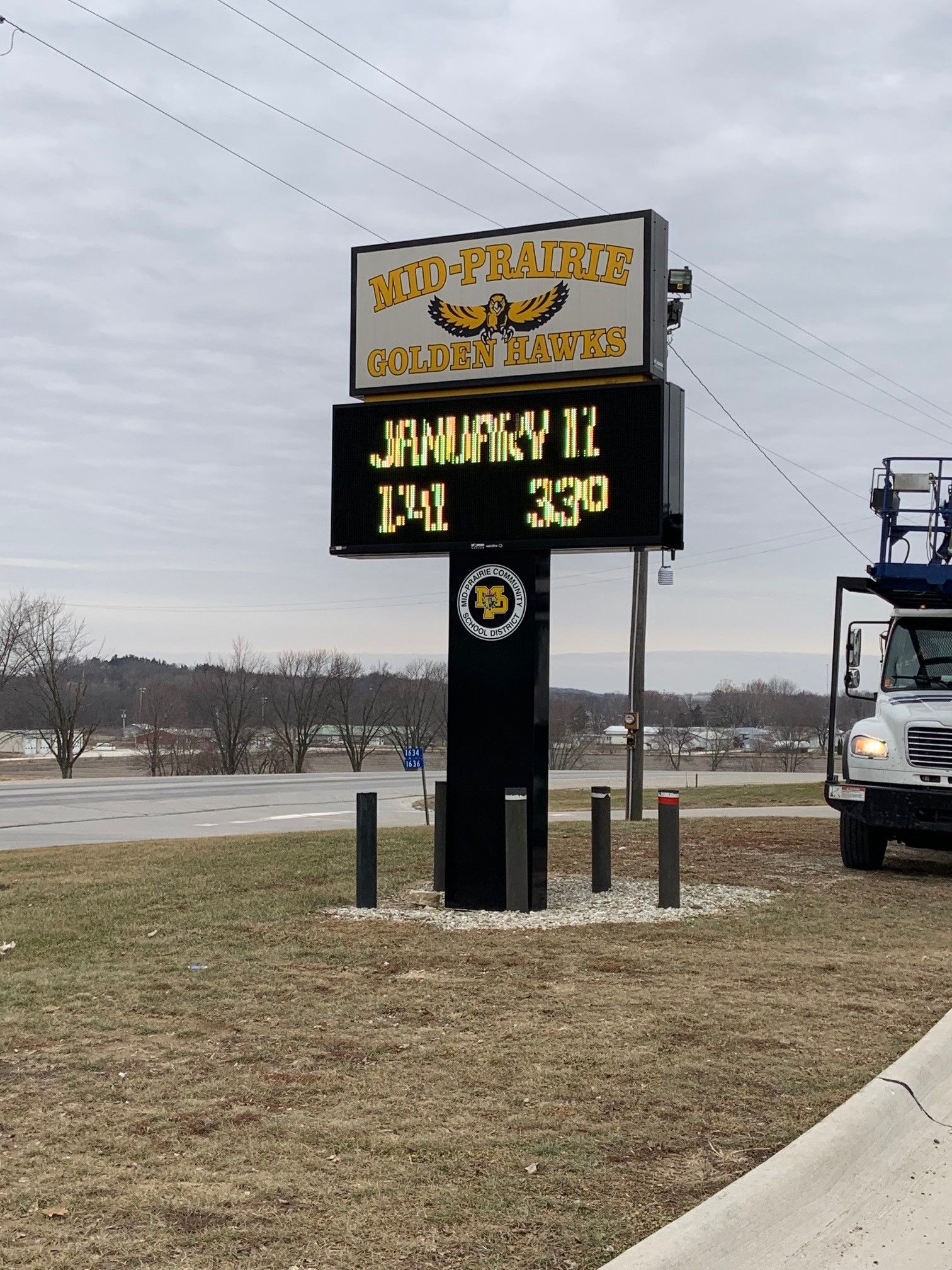 Sign with date and time for the