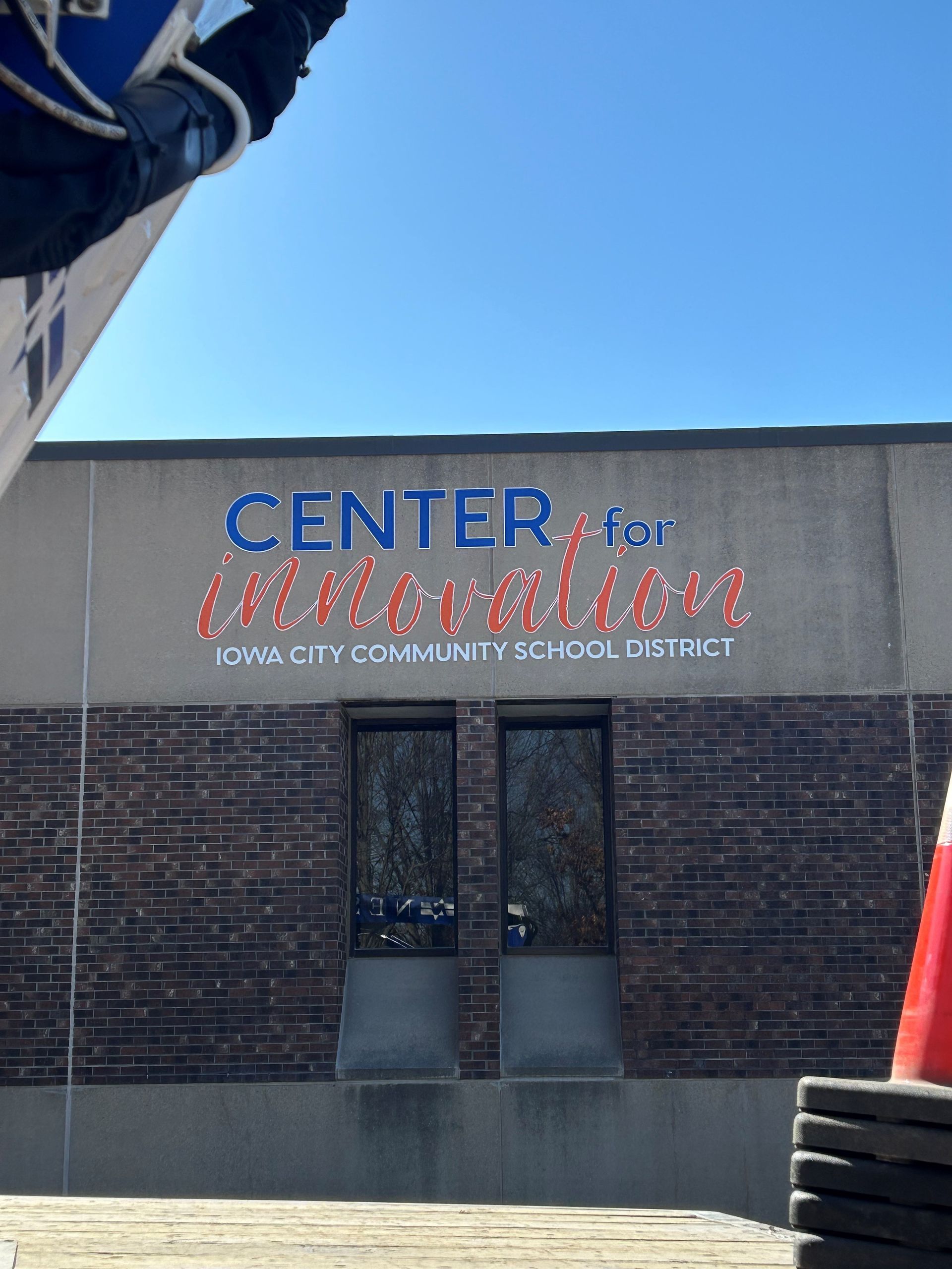 A building with a sign that says center for innovative