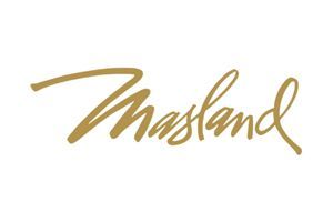 Gold script-style “Mashland” logo on a white background